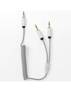 MyVolts Candycords ACV6CG Cable rizado minijack a 2 x minijack Gris