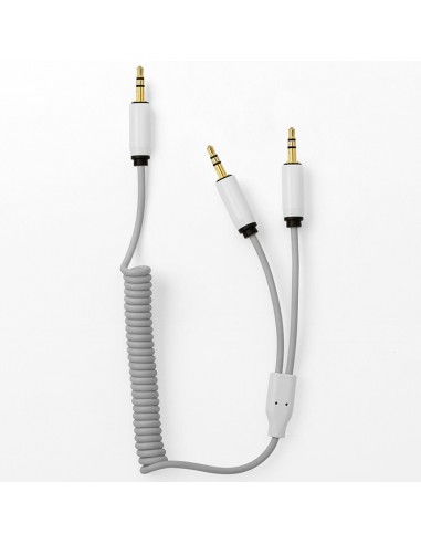 MyVolts Candycords ACV6CG Cable rizado minijack a 2 x minijack Gris